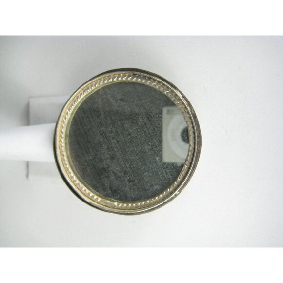 Vintage Hand Painted Asian Trinket Box Mirror Top Mother Of Pearl Silver Plated - Picture 10 of 15